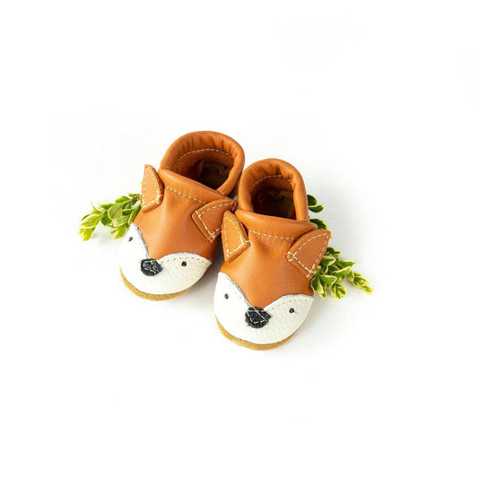 Papaya Fox// Cute Critters Leather Shoes Baby and Toddler