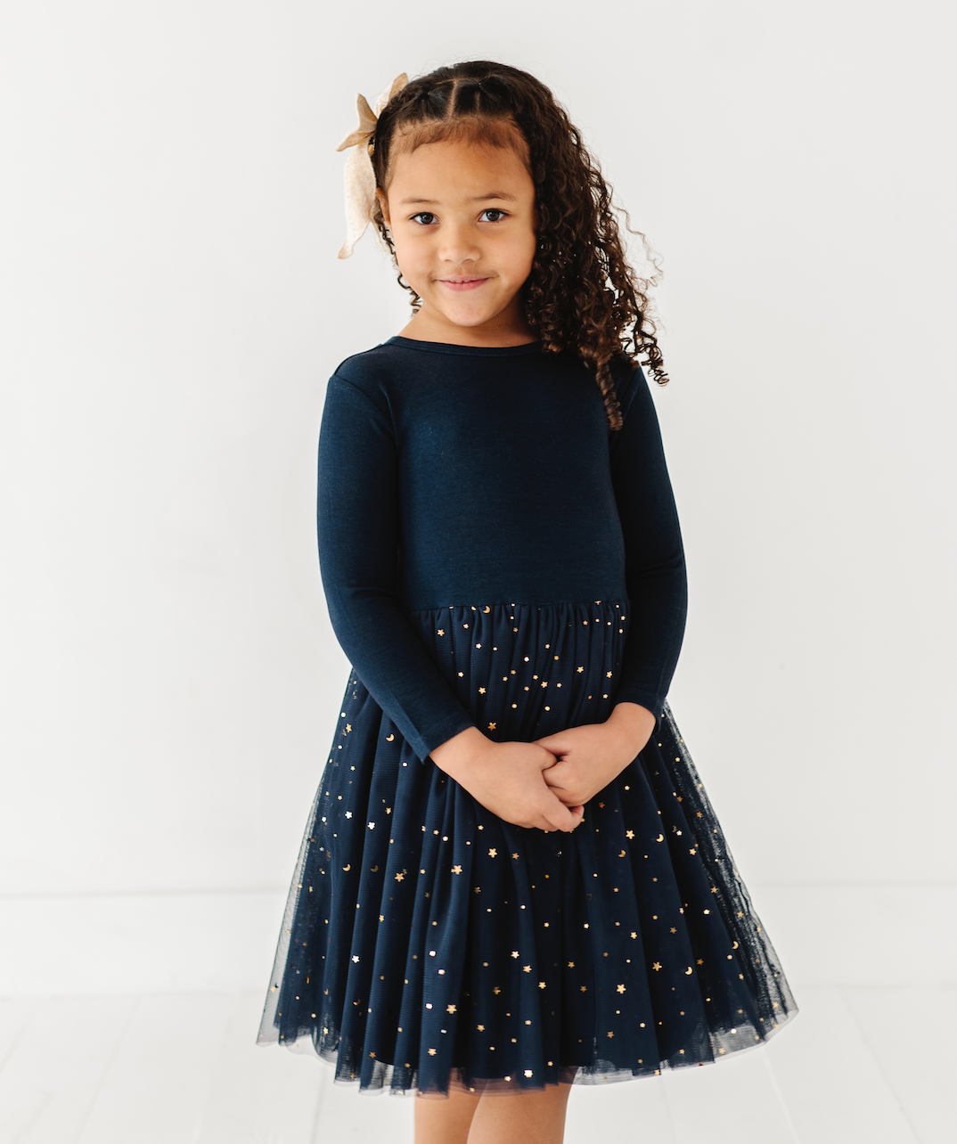 Kids Party Dress - Girls Navy Tulle Holiday Dress - Esme