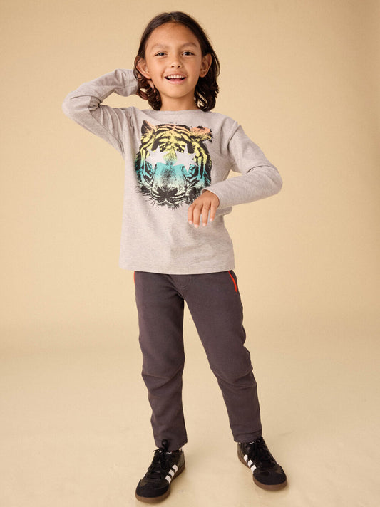 Star Foil Tiger Graphic Tee / Med Heather Grey