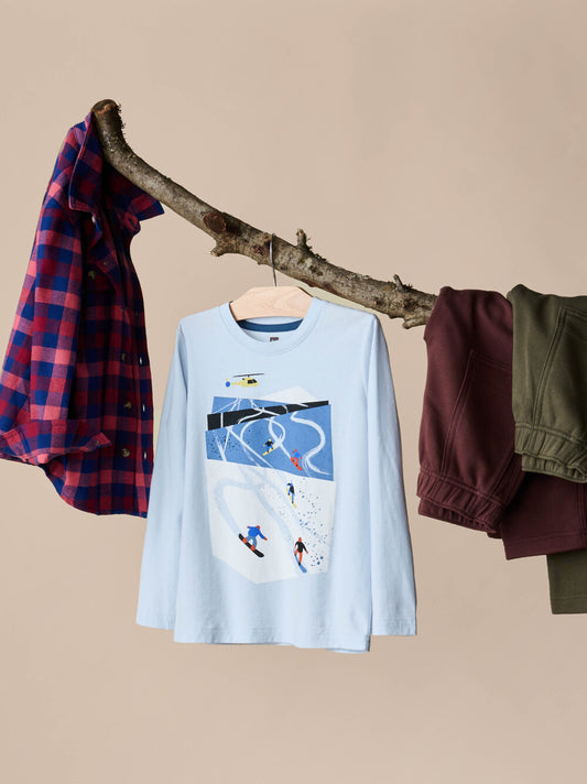 Ski Slopes Graphic Tee / Ice