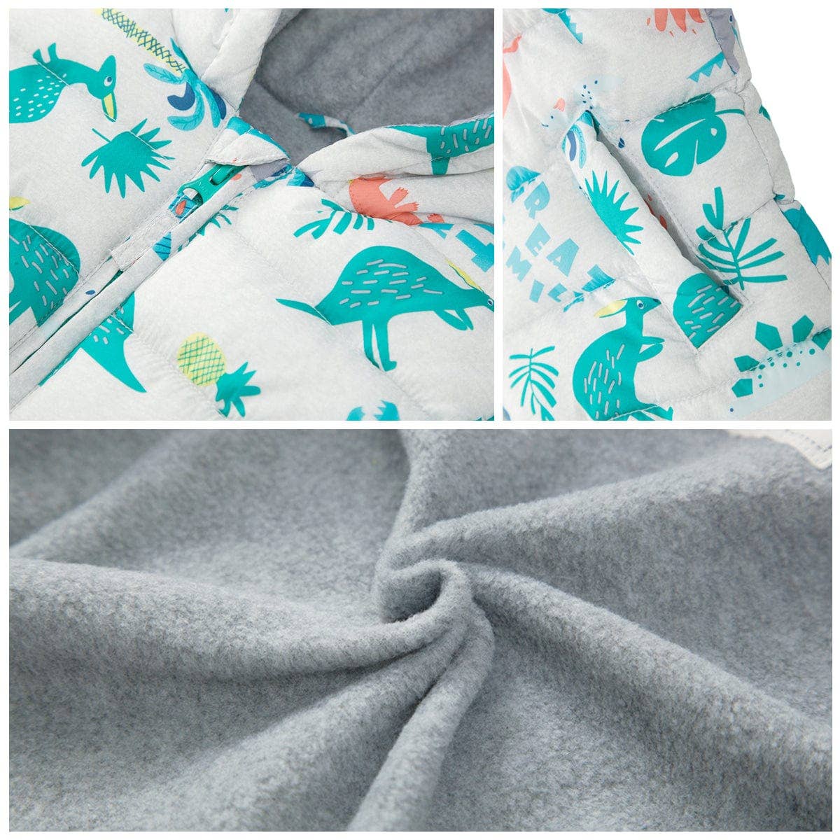 Toddler Boys' Fleece Hooded Puffer Jacket