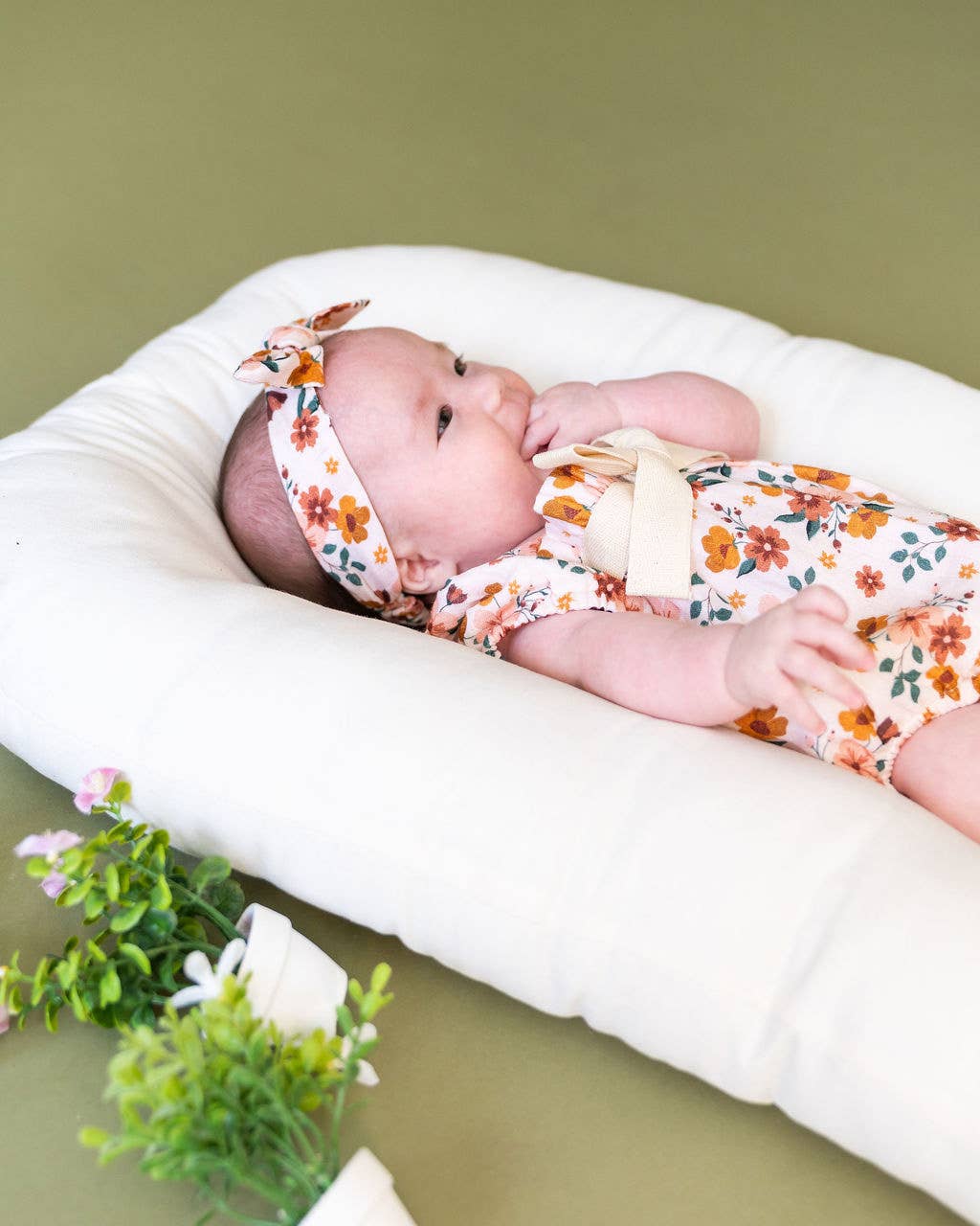 Summer Floral Baby Bubble Romper (Organic Muslin)