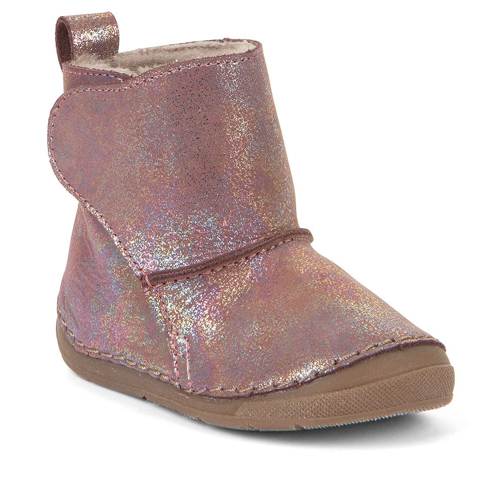 Froddo Toddler + Kids Slip-on Leather Winter Boot | Pink Shine
