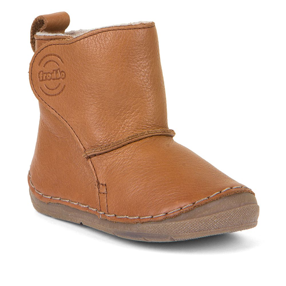 Froddo Toddler + Kids Slip-on Leather Winter Boot | Cognac