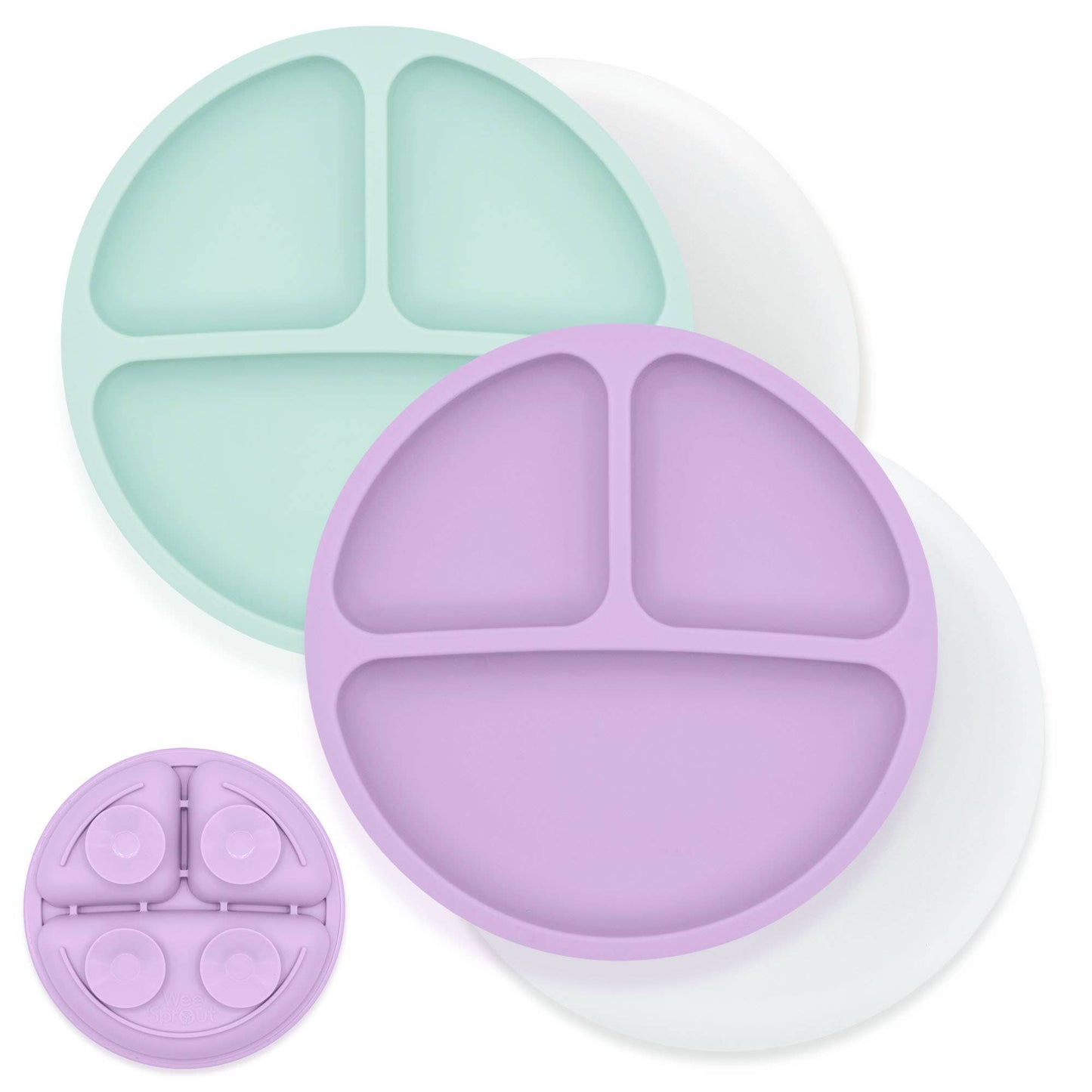 Silicone Divided Suction Plates – Set of 2