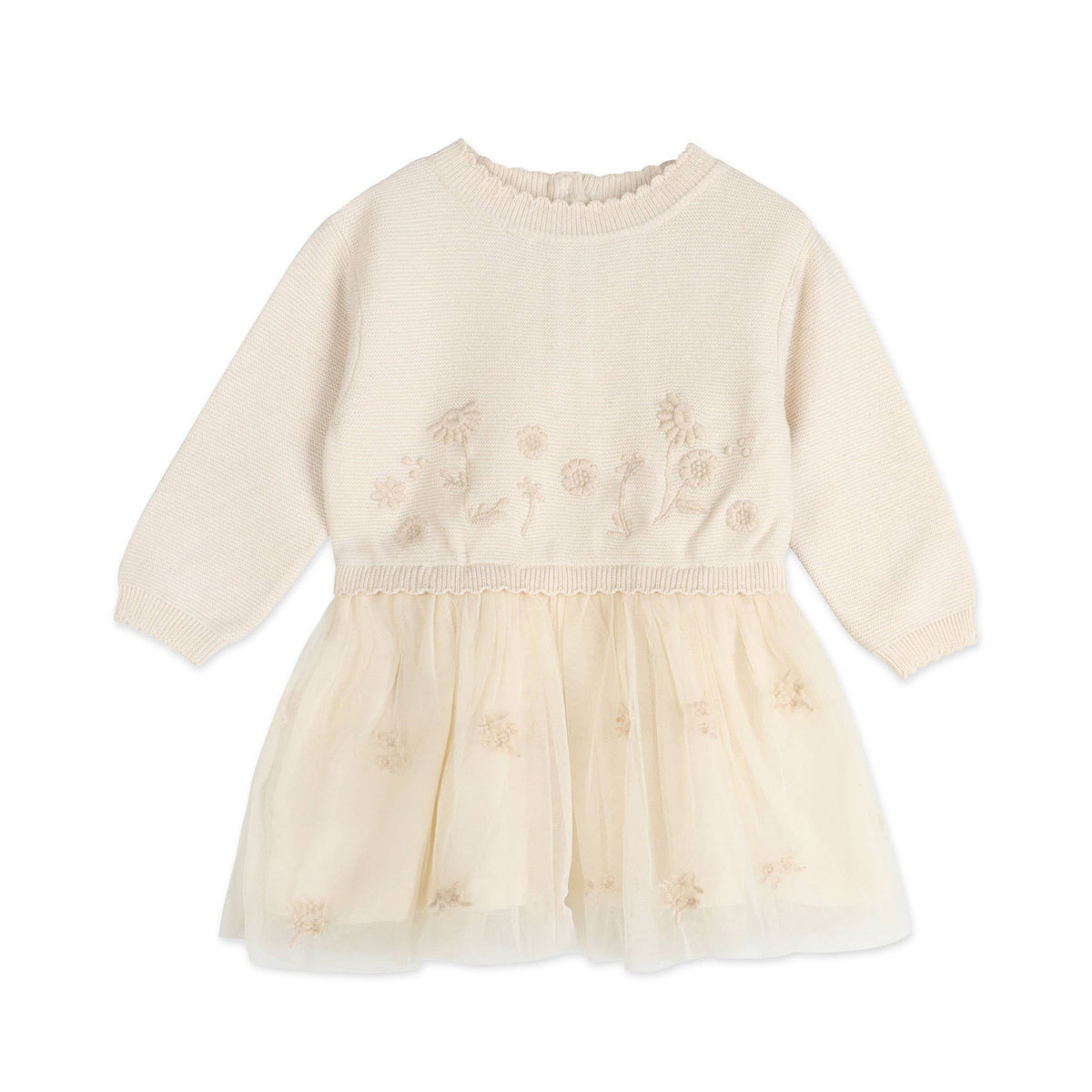 Clara Floral Knit Baby Tutu Dress (Organic Cotton)