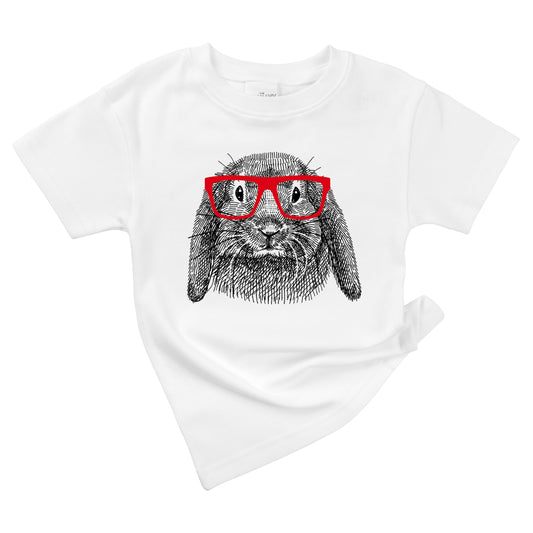 Bunny Glasses Toddler Shirt | Gray