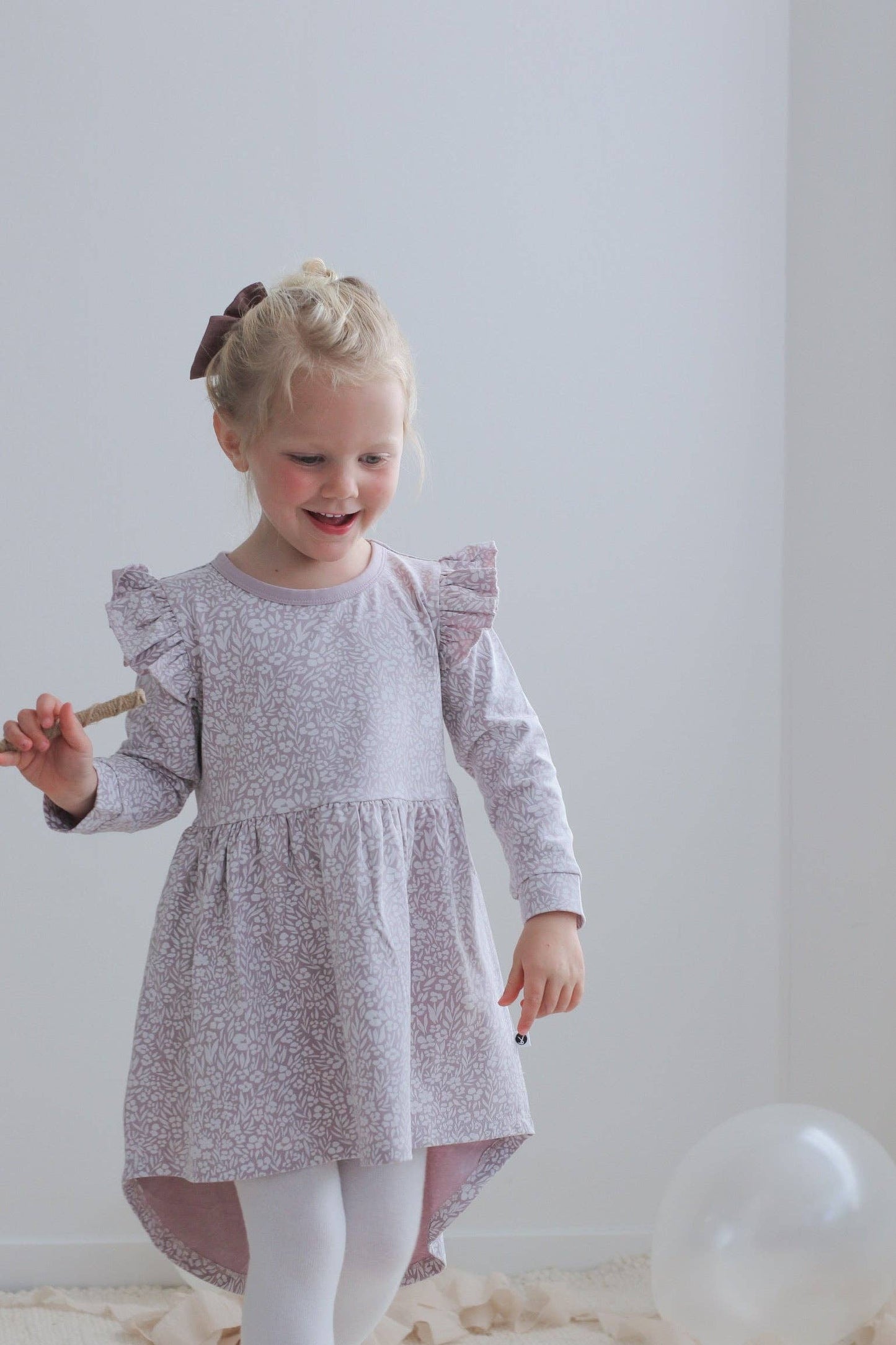 Long Sleeve Flutter Dress | Floria