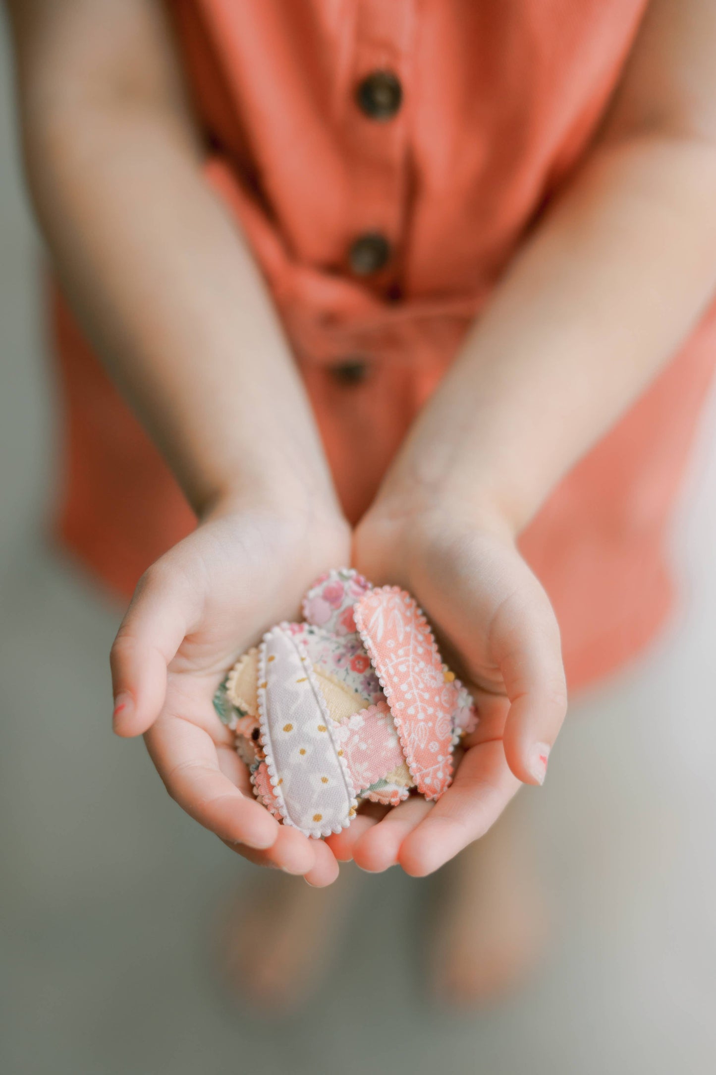 Quincy Navy Blue Floral Fabric Hair Clips