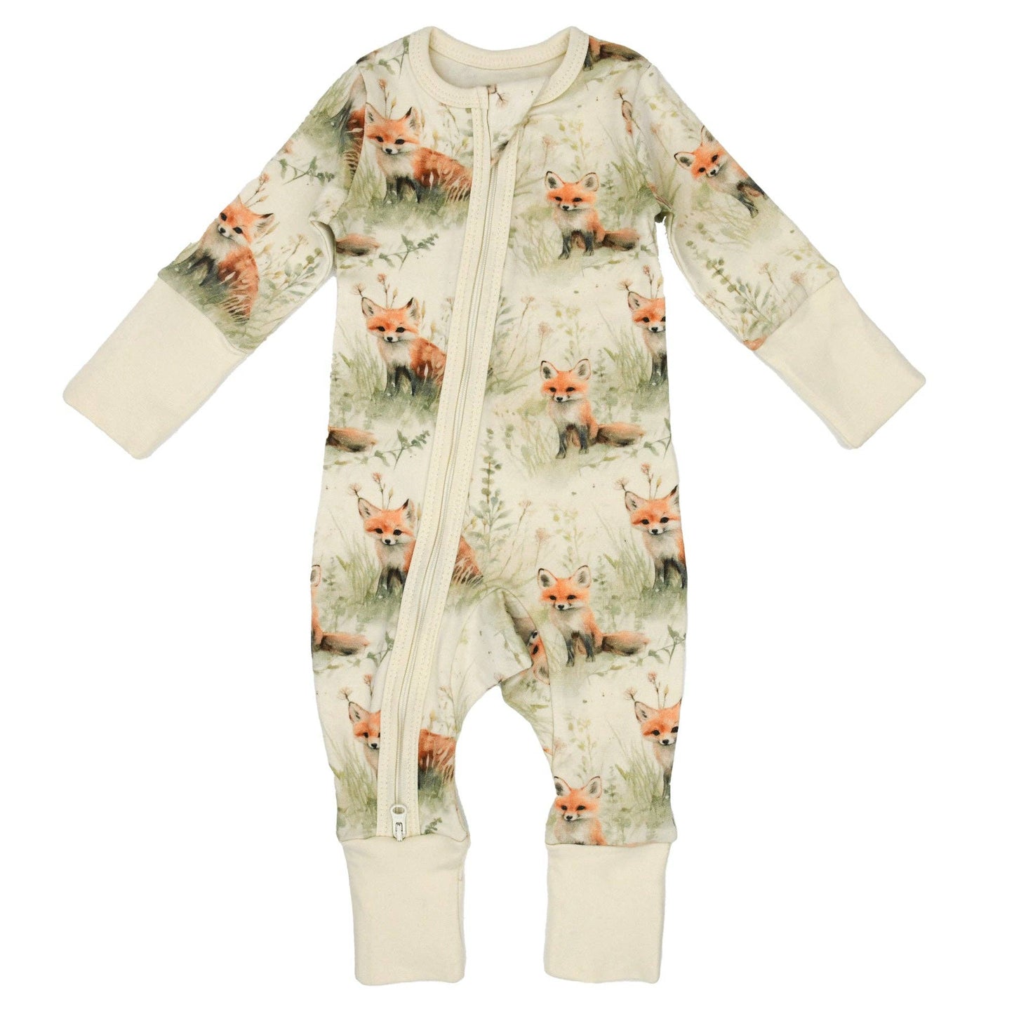 Organic Cotton Baby Pajamas 2-Way Zip Front Zipper Sleeper, Clover