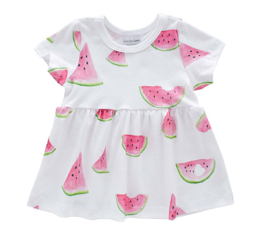Organic Sleeved Dress - Watermelon