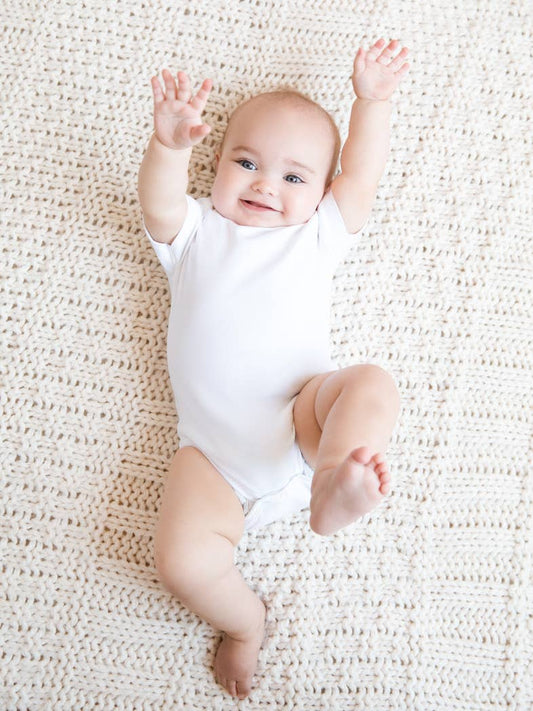 Organic Baby Short Sleeve Classic Bodysuit - White