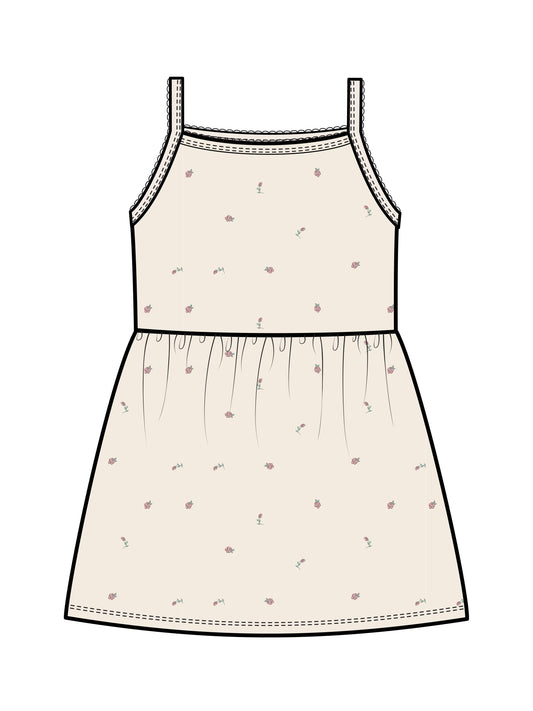 Organic Kids Belle Pointelle Tank Dress - Pia Floral