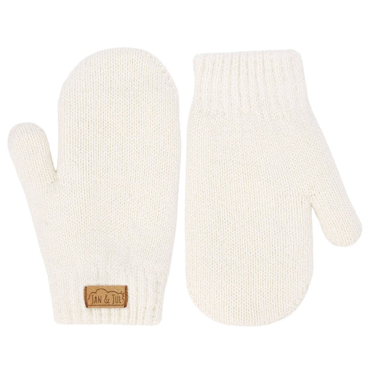 Vanilla Cream | Kids Cozy Knit Mittens