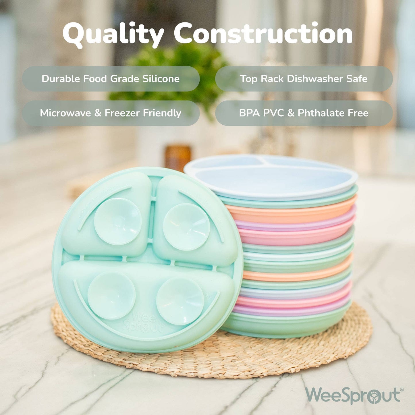 Silicone Divided Suction Plates – Set of 2