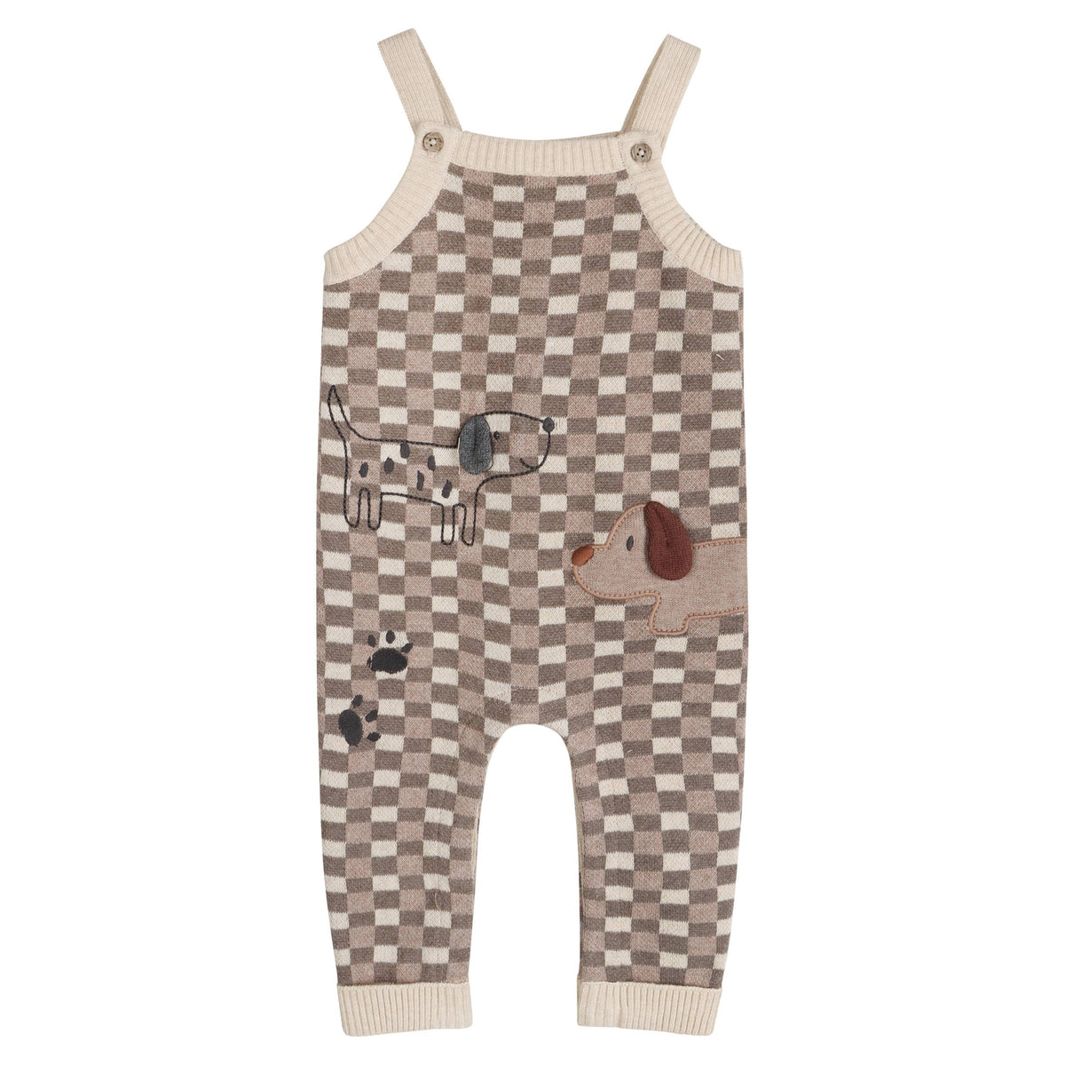 Check Dog 3D Knit Baby Overall Set (Organic Cotton)