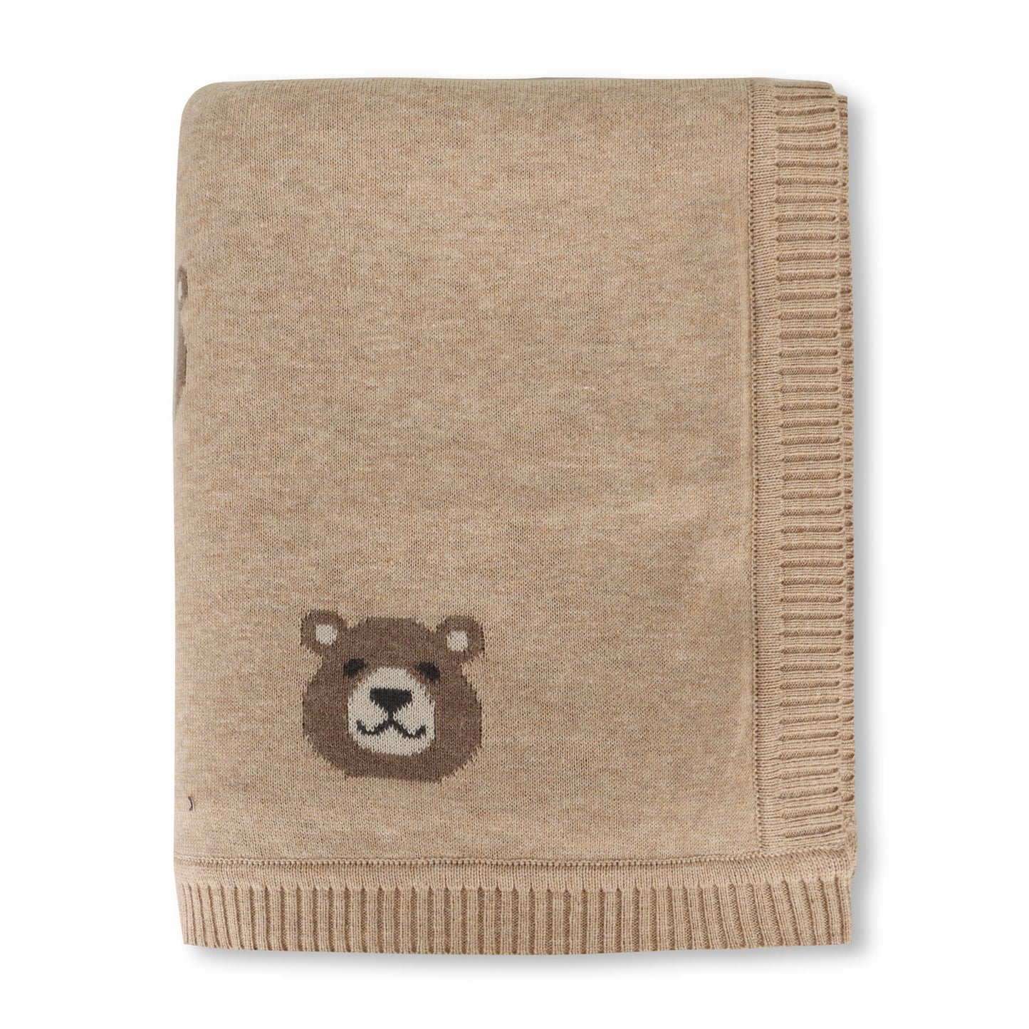 Bear - Organic Cotton Jacquard Knit Baby Blanket