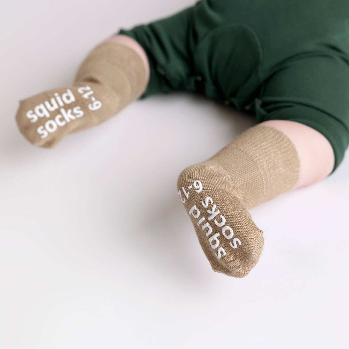 Cypress - Non-Slip Baby Socks in Khaki, Cognac, Evergreen