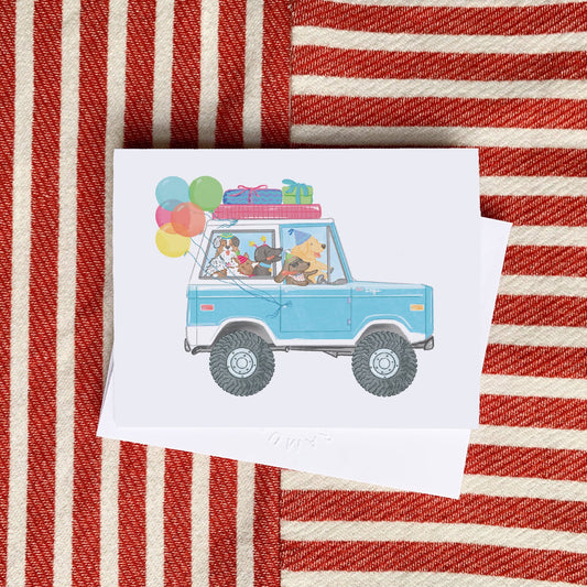 Dog Trip Celebration Greeting Card