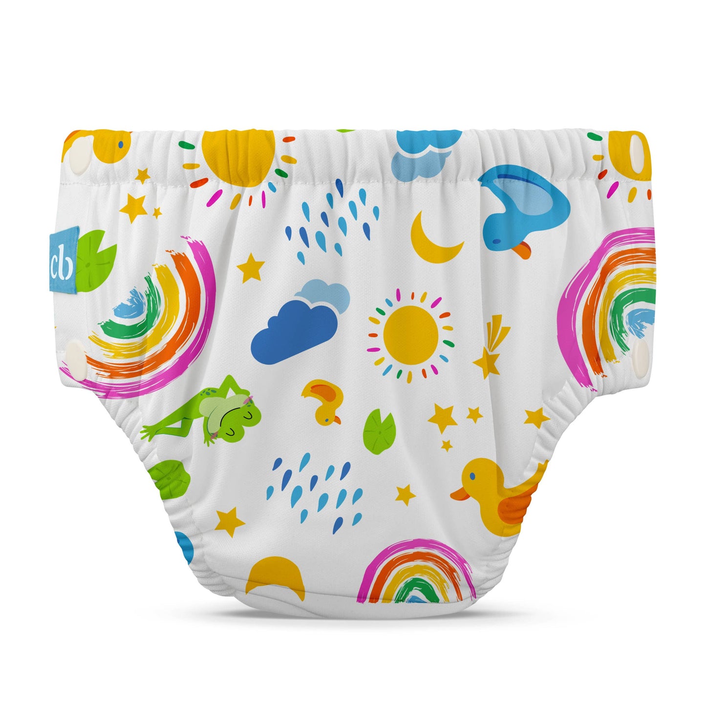 Reusable Swim Diaper with Snaps, Hello Sunshine, 1ct