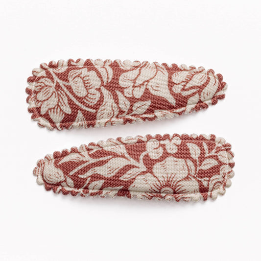 Plumeria Orange Floral Hair Clips