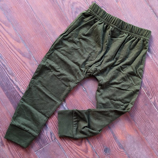 Olive Green Jogger Add for Barefoot Baby Toddler Tops