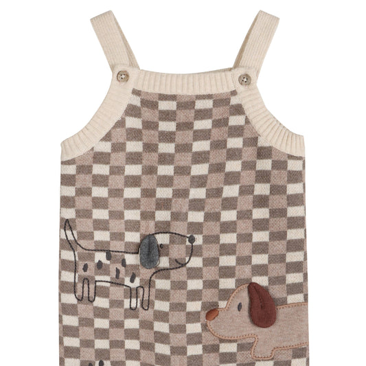 Check Dog 3D Knit Baby Overall Set (Organic Cotton)