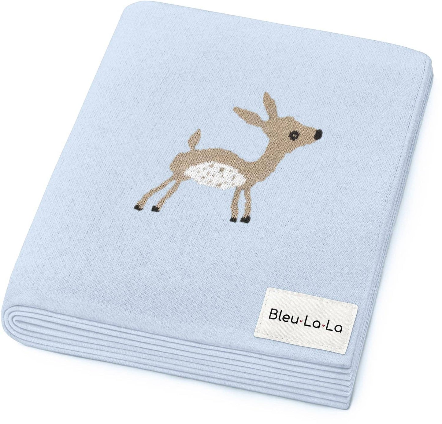 100% Luxury Cotton Receiving Swaddle Baby Blanket - Deer