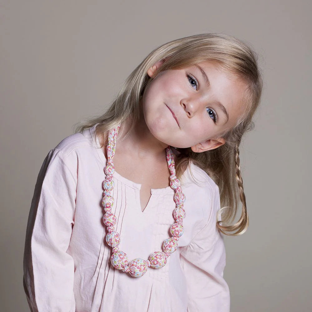 Fabric Necklace - Vintage Floral Pastel