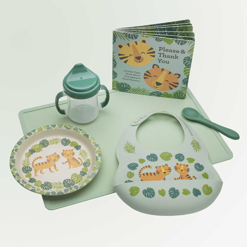 Fresh & Messy Silicone Bib & Spoon Set | Tiger