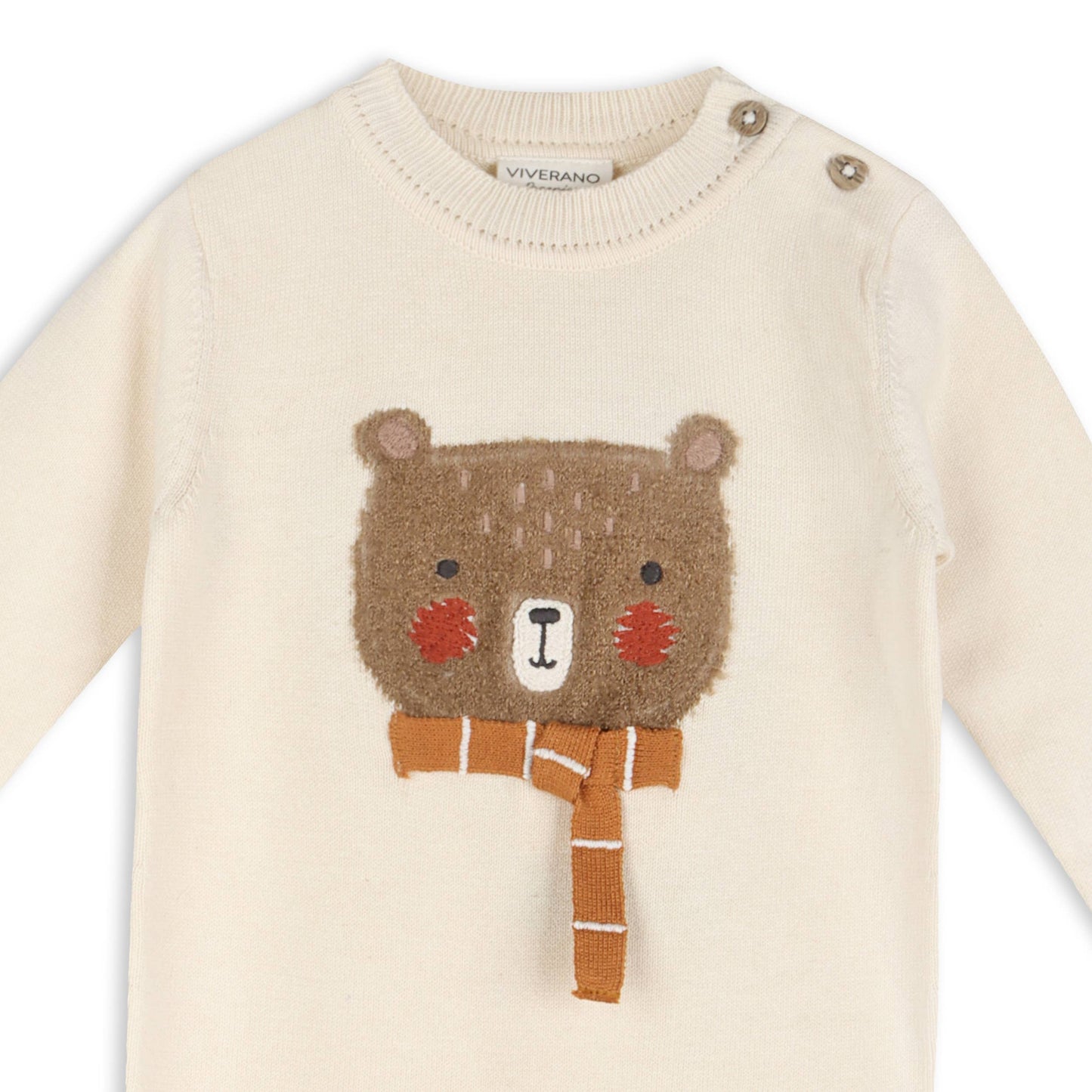 Furry Bear Knit Baby Jumpsuit (Organic Cotton)