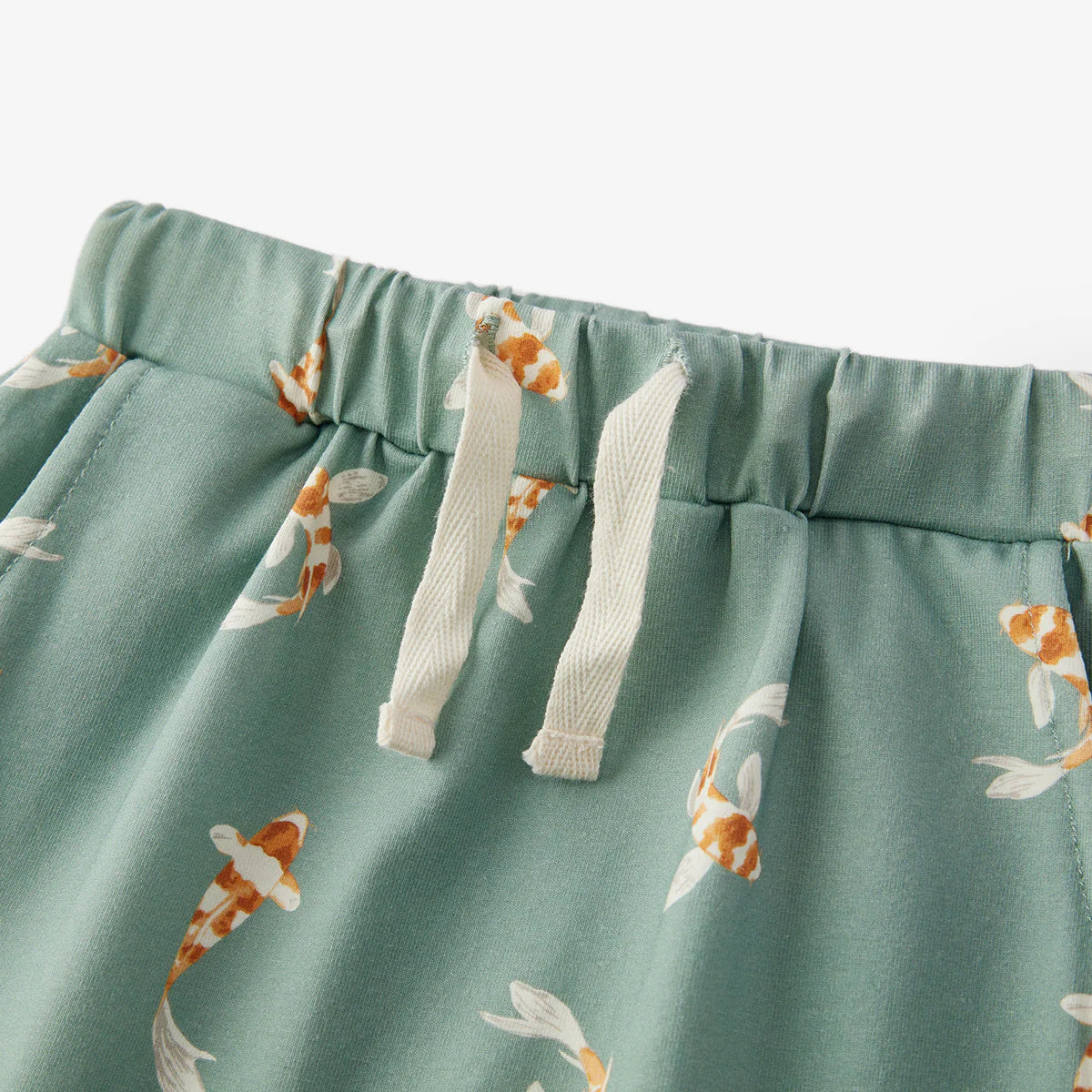 Cotton Stretch Long Sleeve One Piece Pant Set | Swimming Koi