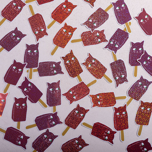 Glitter Catsicle Sticker
