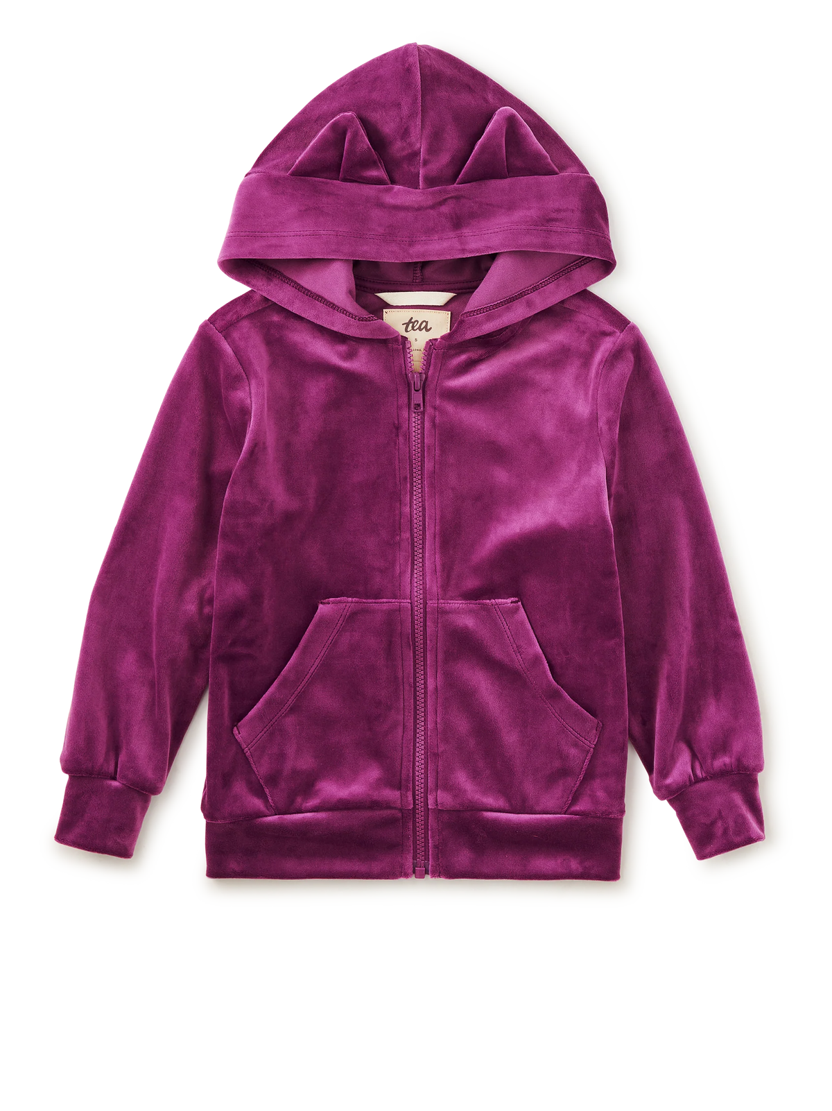 Cat Ears Velour Hoodie / Cosmic Berry