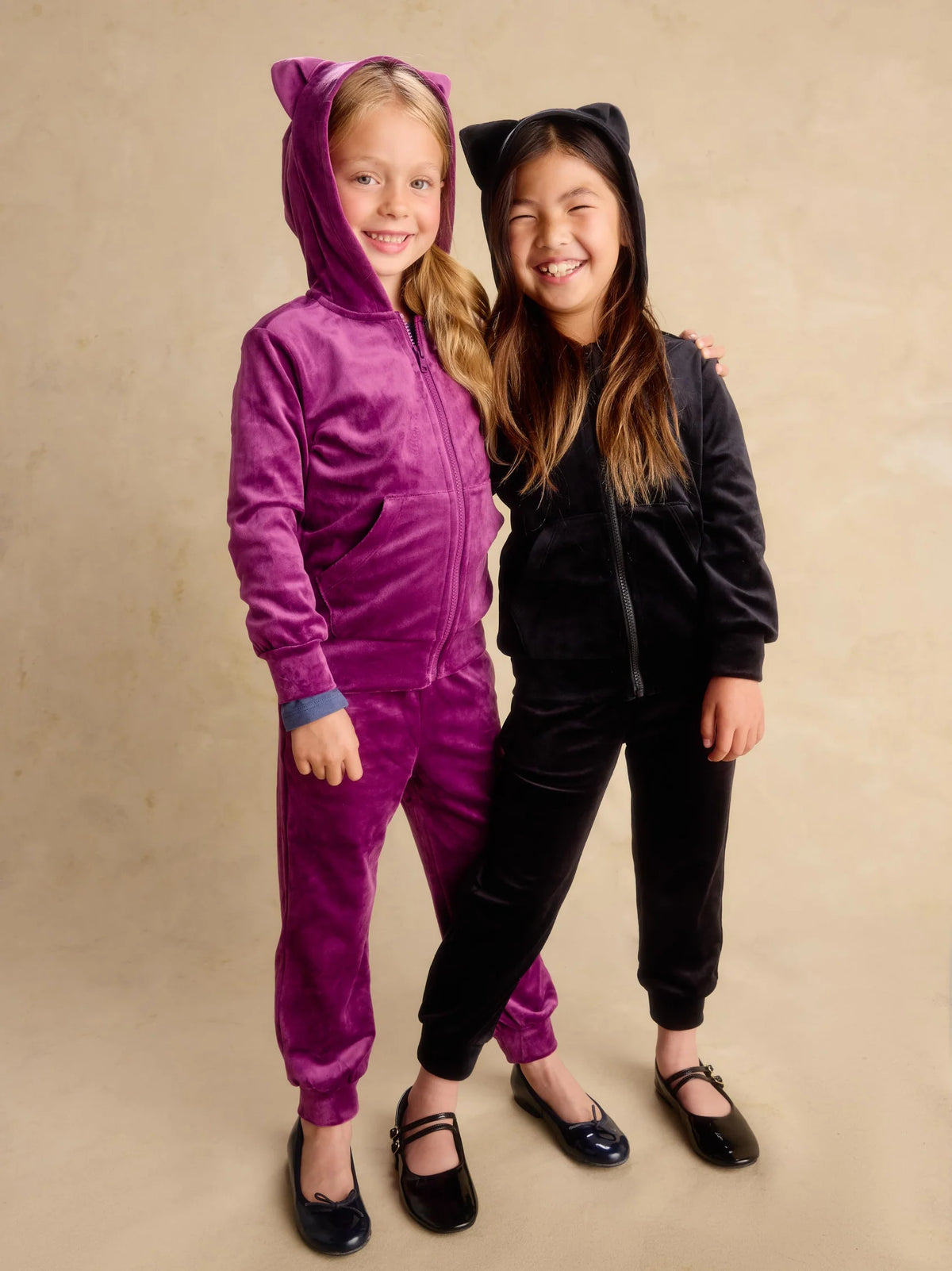 Cat Ears Velour Hoodie / Cosmic Berry