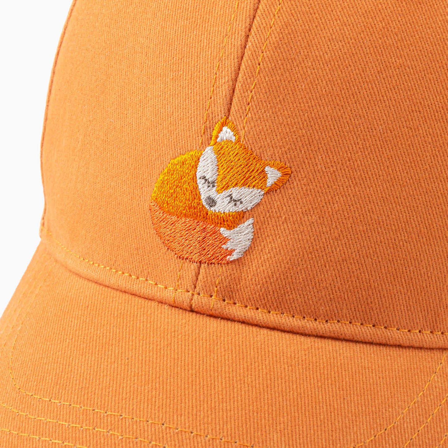 Kids Baseball Cap - Fox Patch - Orange