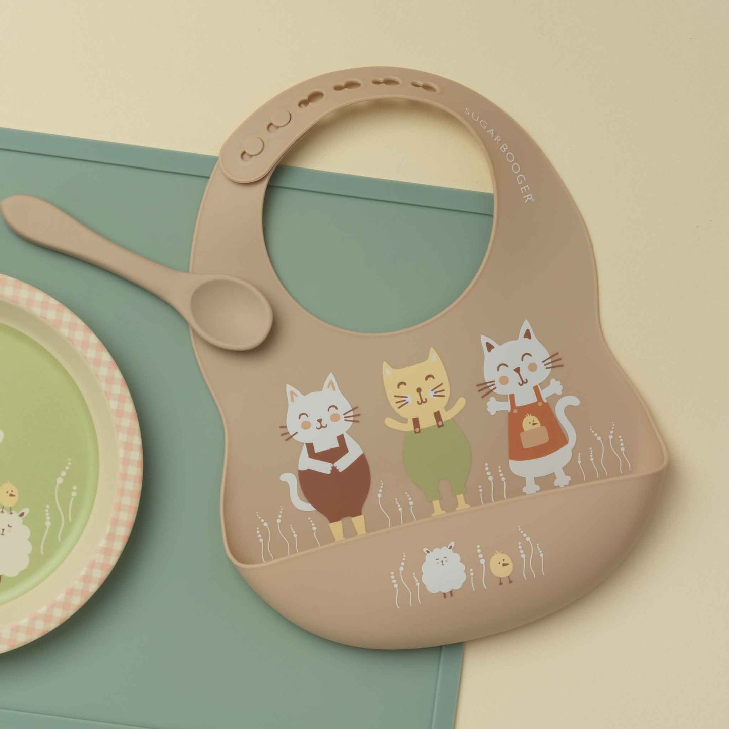 Fresh & Messy Silicone Bib & Spoon Set | Prairie Kitty