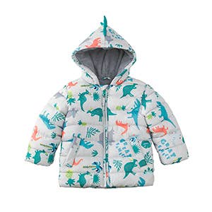 Toddler Boys' Fleece Hooded Puffer Jacket