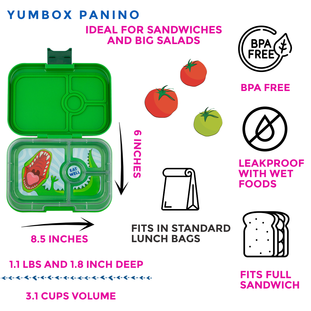 Leakproof Sandwich Friendly Bento Box - Jurassic Green (Dino