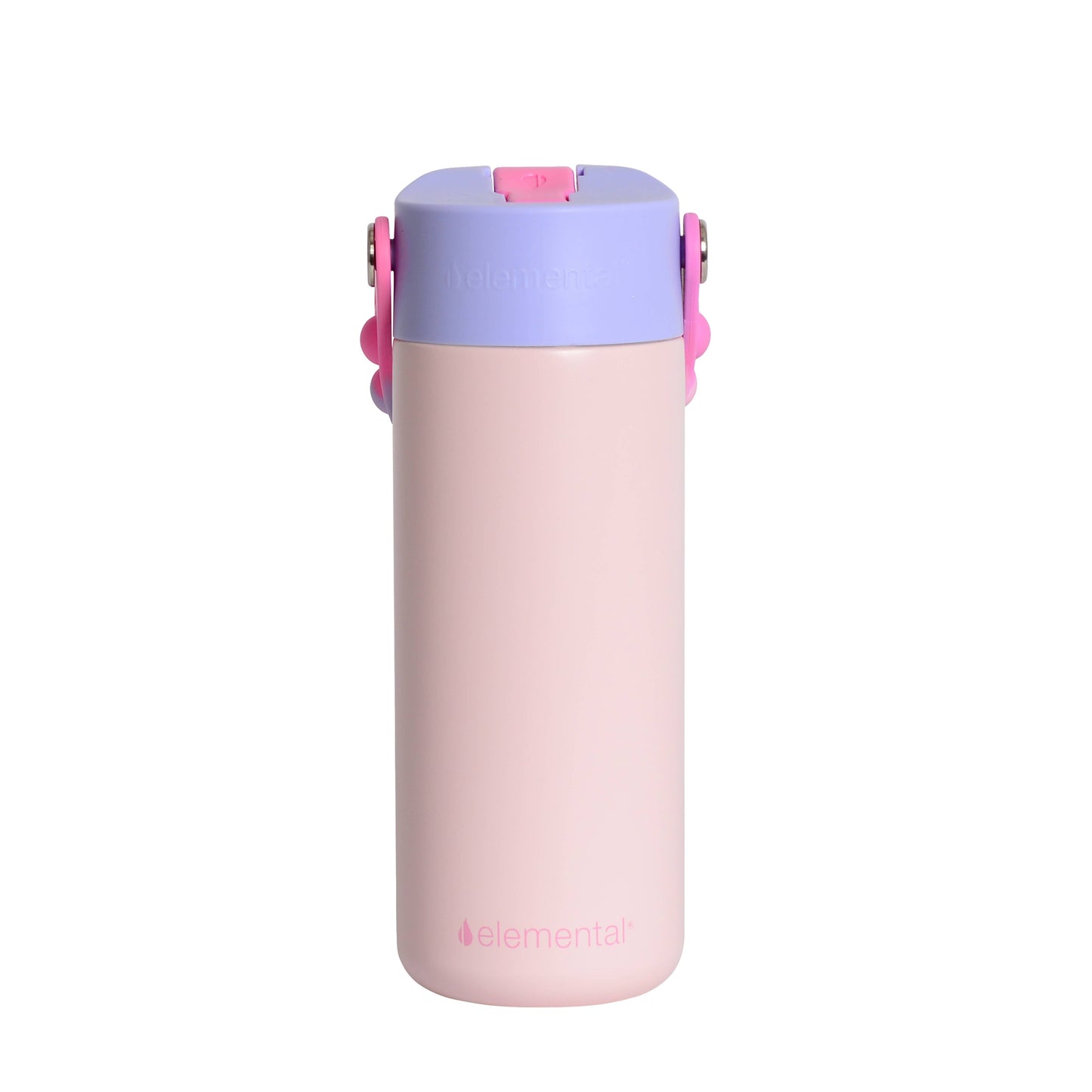 Fidget Handle Kids Stainless Bottle 18oz Blush Pink Tie Dye