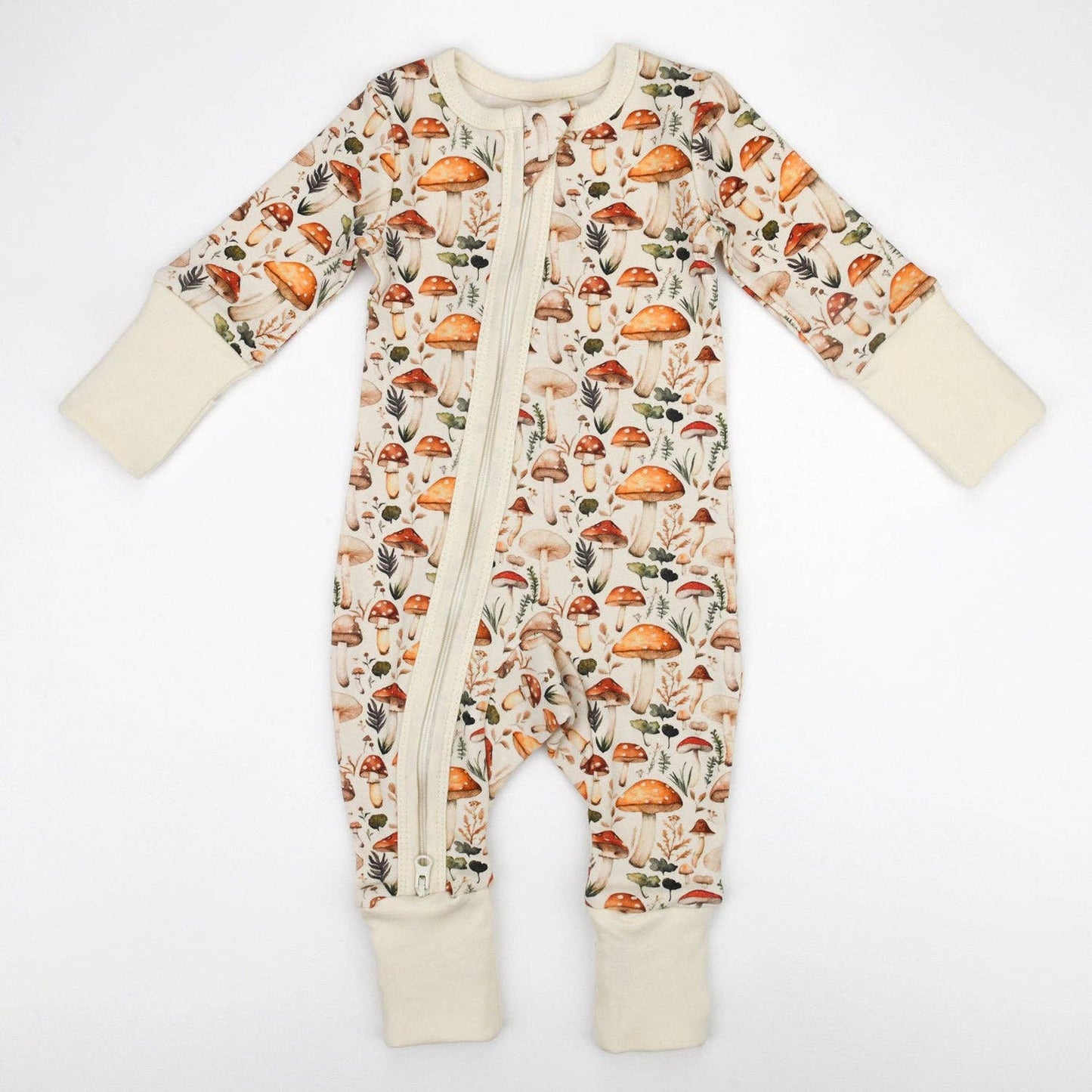 Organic Cotton Baby Pajamas 2-Way Zip Front Zipper Sleeper, Fennel