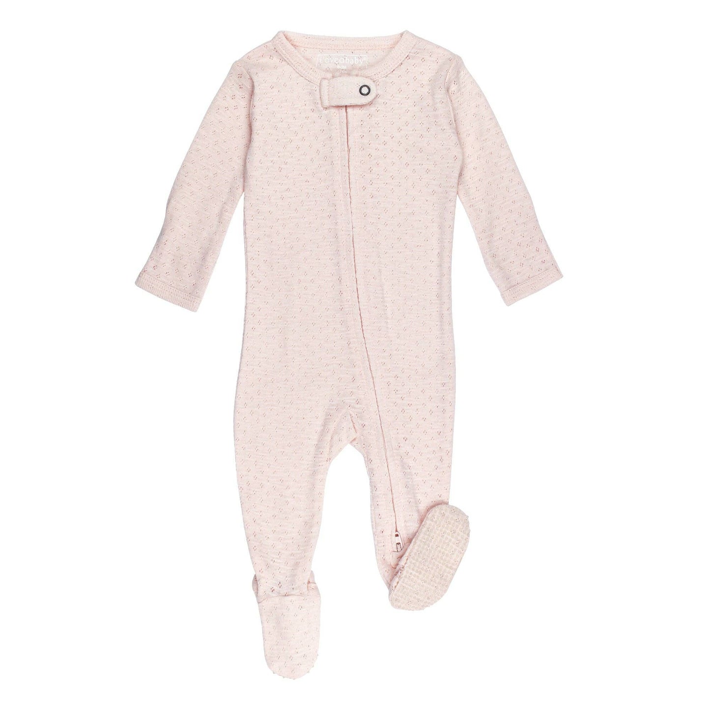 Organic Pointelle 2-Way Zipper Footie in Cotton Candy