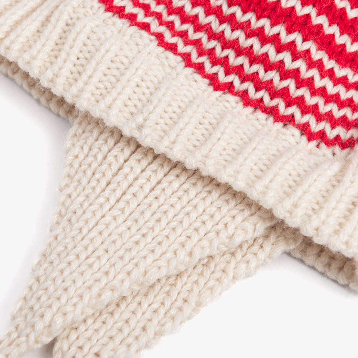 Kids Earflap Winter Hat- Red Striped - Toddler/ Girls 1-6Y