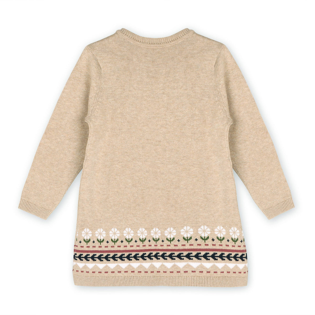 Fair Isle Baby Girl Sweater Knit Dress (Organic Cotton)