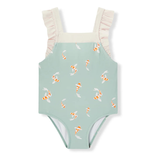Ruffle Square Neck Swimsuit | Swimming Koi