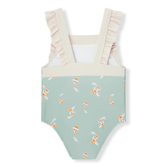 Ruffle Square Neck Swimsuit | Swimming Koi