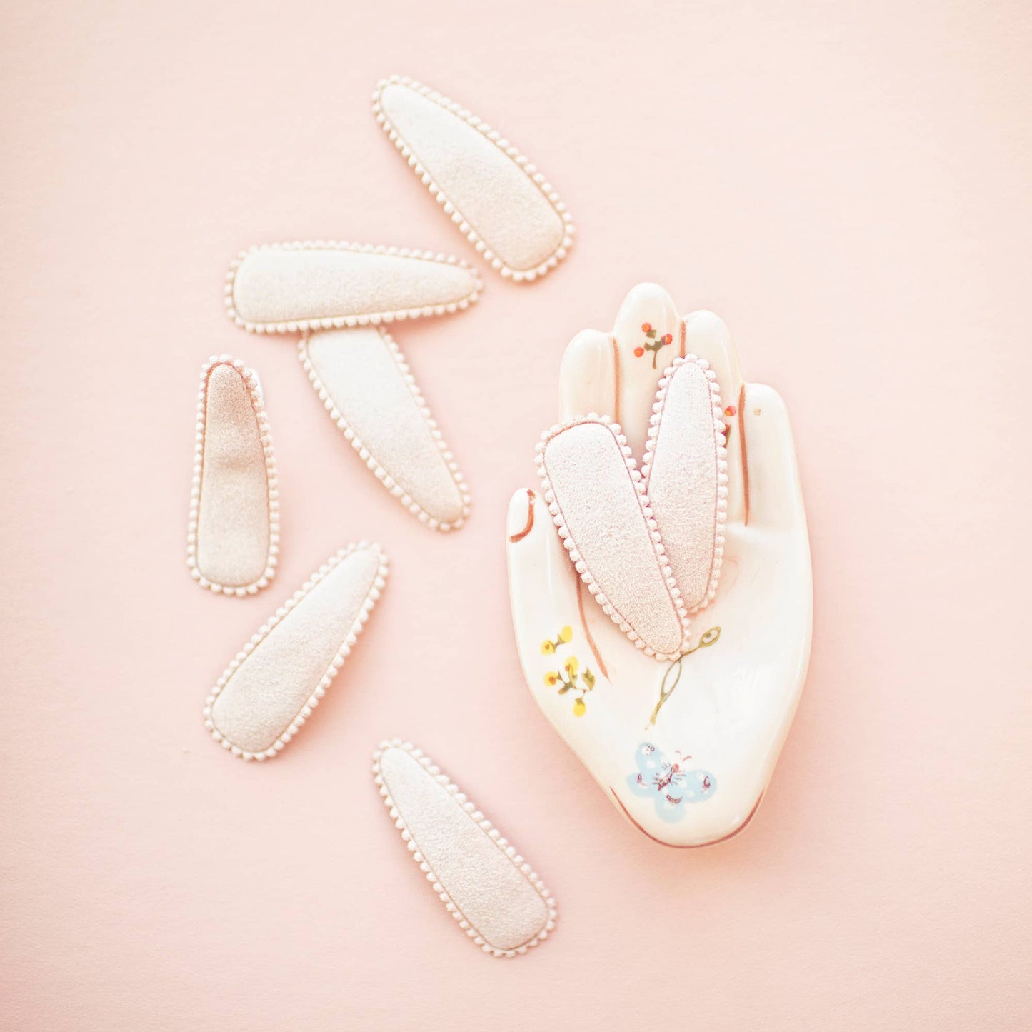 Sloan Pink & Maroon Floral Fabric Hair Clips