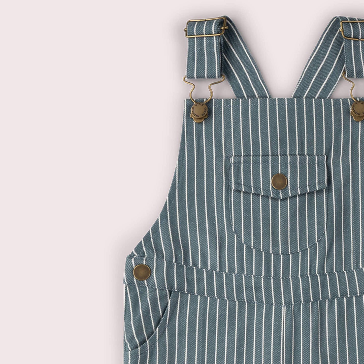Navy Striped Dungaree Shorts