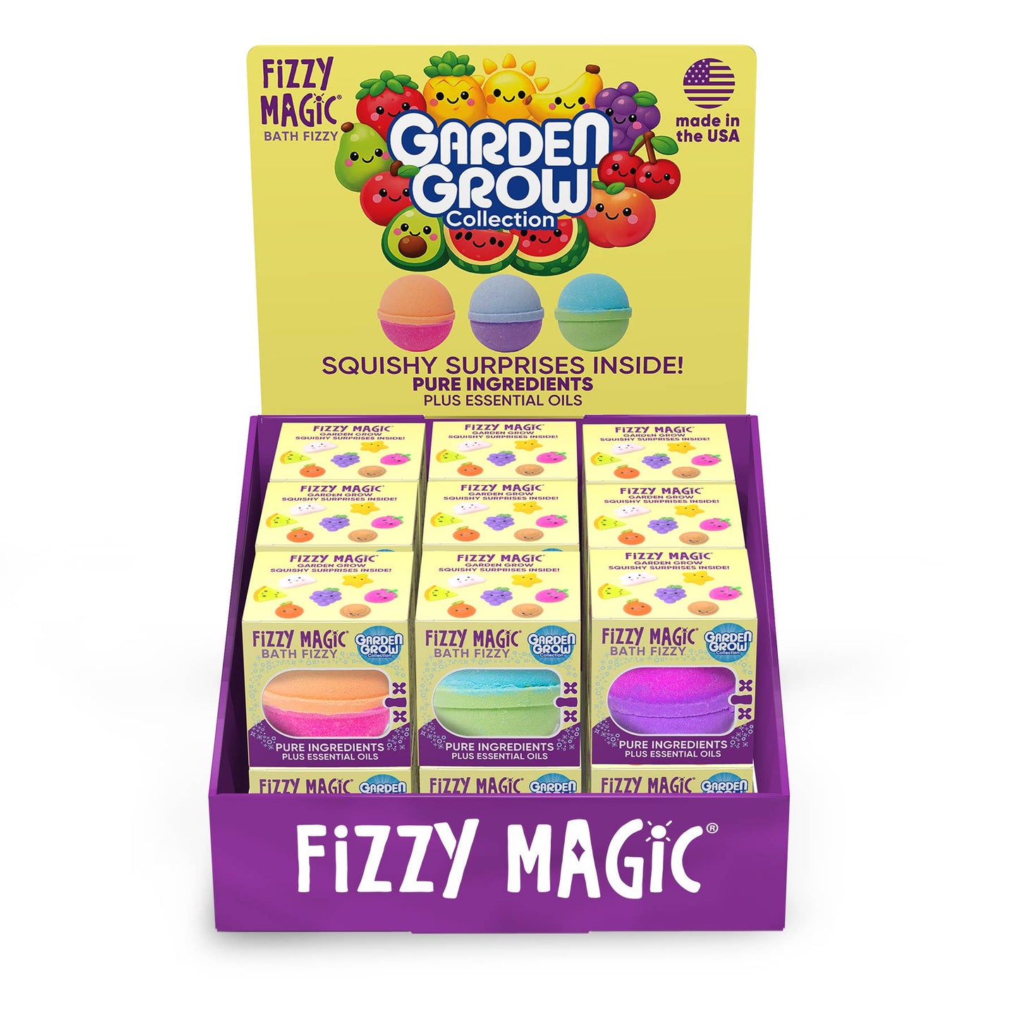 Garden Grow Bath Bombs with Squishy Surprises Display