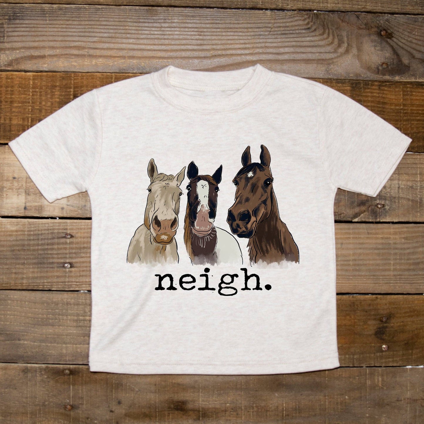 "Neigh" Horse Farm Boys Country Western Kid Summer Clothing